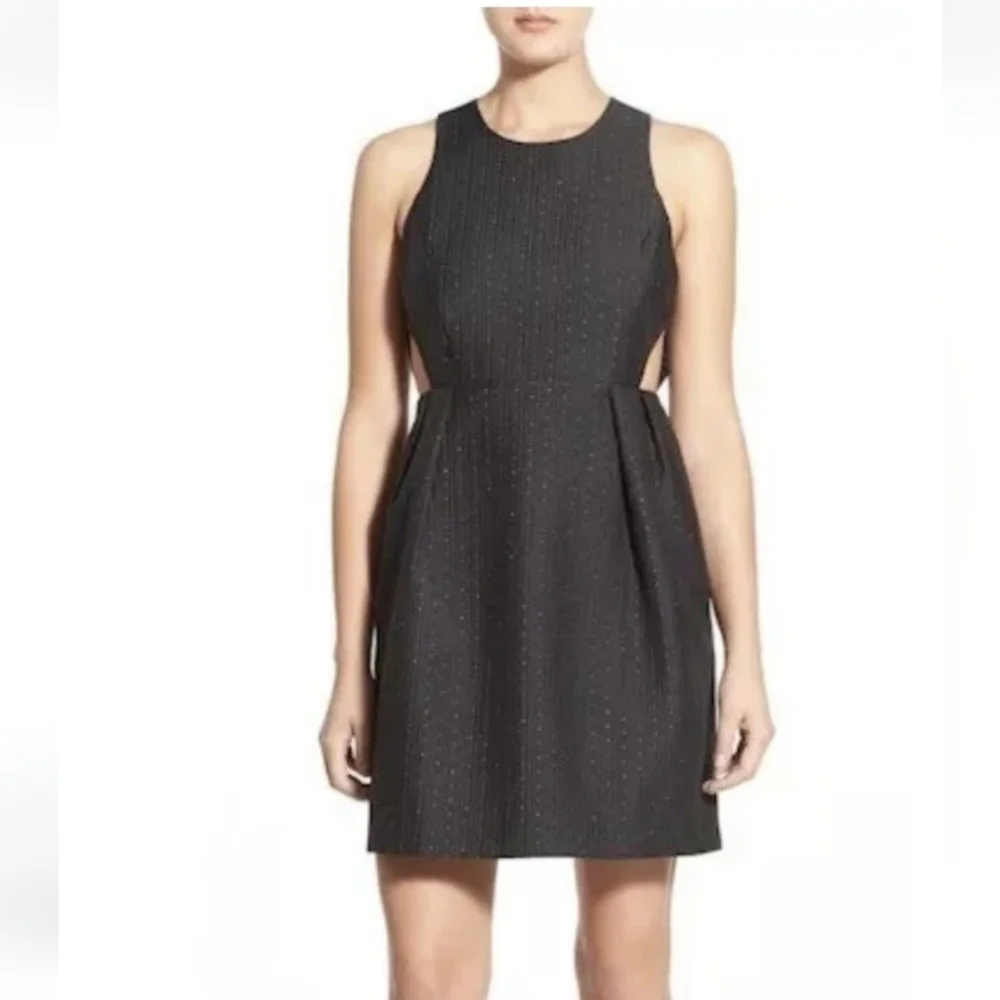 Madewell Black Gold Nightfall Jacquard Cutout Dress 4 New - Picture 1 of 8